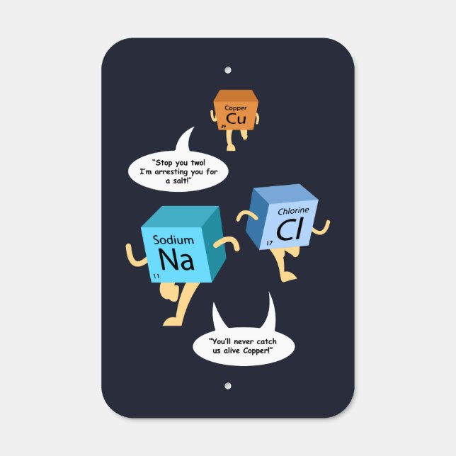 Funny Chemistry Periodic Table Science Gag Metal Sign (Front)