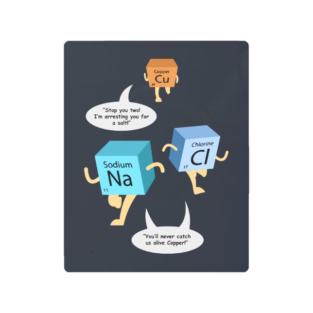 Funny Chemistry Periodic Table Science Metal Print (Front)