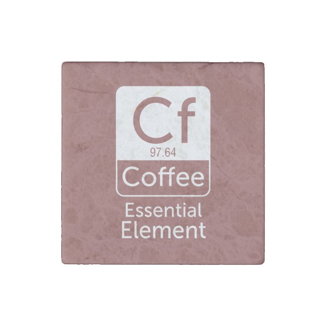 Funny Chemistry Pun Joke coffee essential elem Stone Magnet (Front)