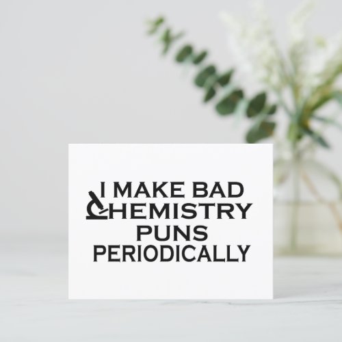 Funny chemistry quotes for chemist holiday postcard