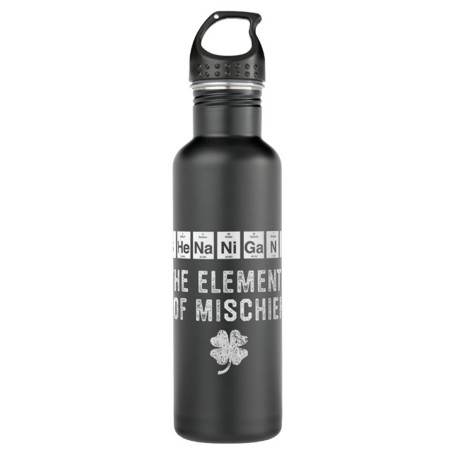 Funny Chemistry , Shenanigans, Periodic Table Elem Stainless Steel Water Bottle (Front)