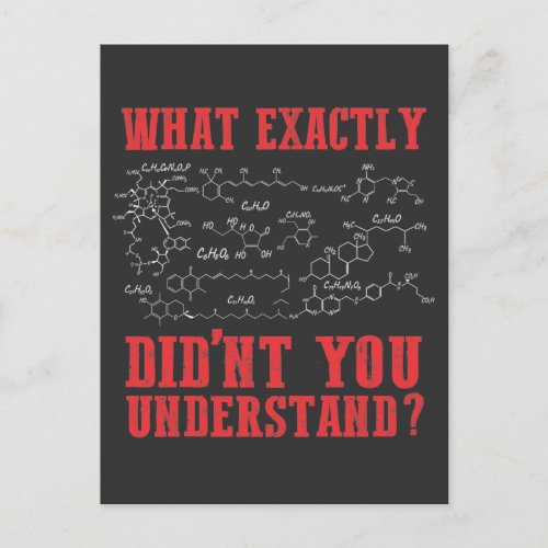 Funny Chemistry Teacher Chemist Student Formula Postcard