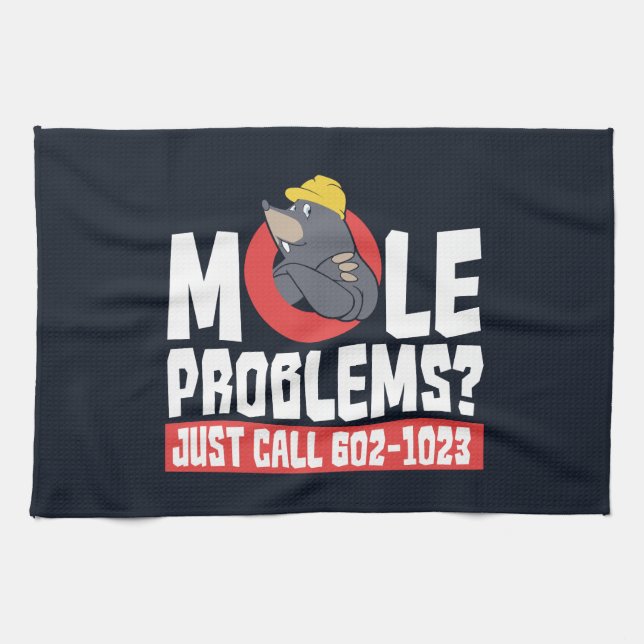 Funny Chemistry Teacher Mole Problem Kitchen Towel (Horizontal)