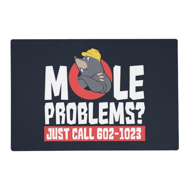 Funny Chemistry Teacher Mole Problem Placemat (Front)
