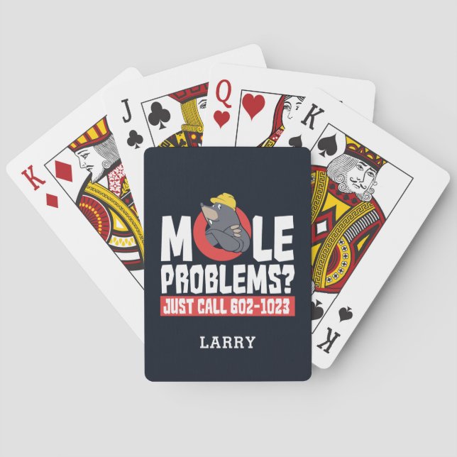 Funny Chemistry Teacher Mole Problem Poker Cards (Back)