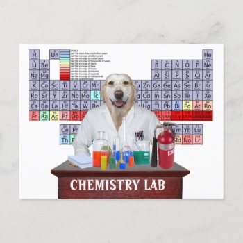 Funny Chemistry Teacher Postcard With Lab by myrtieshuman at Zazzle