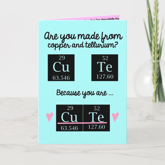 Funny Chemistry Valentines Day Card (Front)