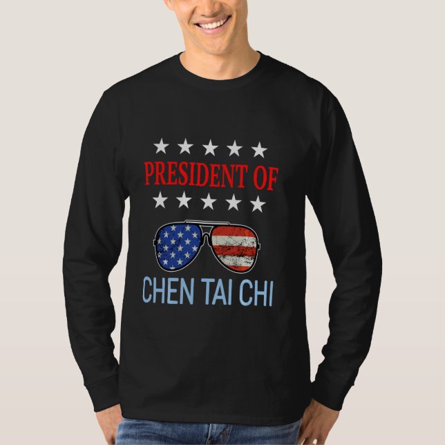 Funny Chen Tai Chi Healing Usa Flag Therapist Sayi T-Shirt (Front)