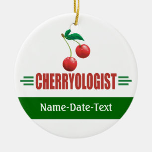 Funny Cherries Ceramic Ornament