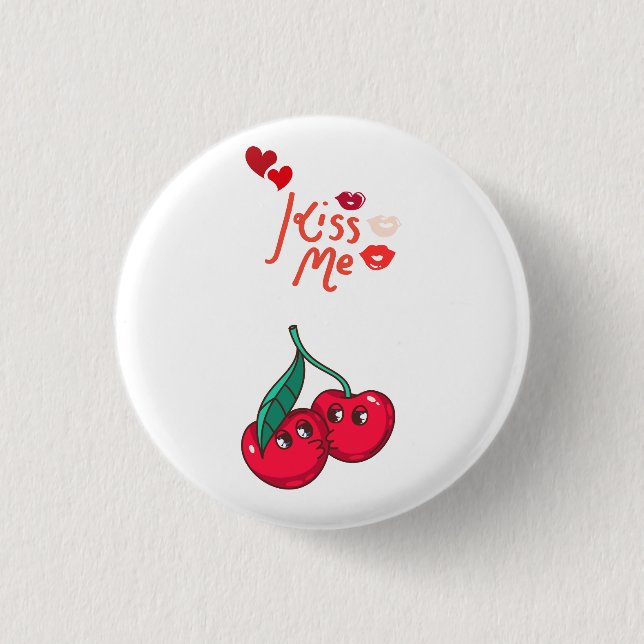 Funny Cherries in Love Button (Front)