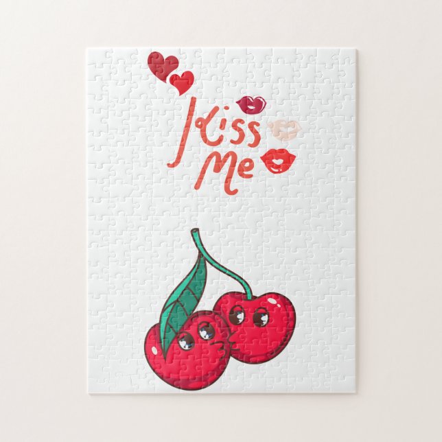 Funny cherries in Love. Jigsaw Puzzle (Vertical)