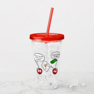 Funny Cherry Joke Cartoon Acrylic Tumbler