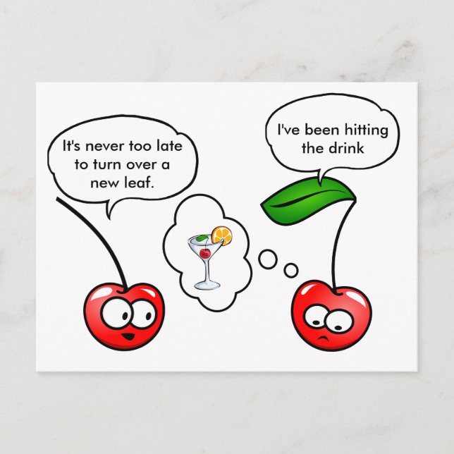 Funny Cherry Puns Joke Postcard (Front)