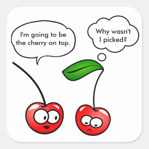 Funny Cherry Puns Joke Square Sticker