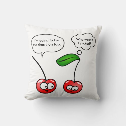 Funny Cherry Puns Joke Throw Pillow