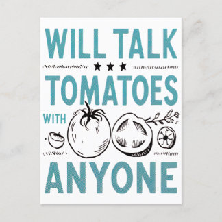 Funny Cherry Tomato Quote Will Talk Tomatoes Postcard