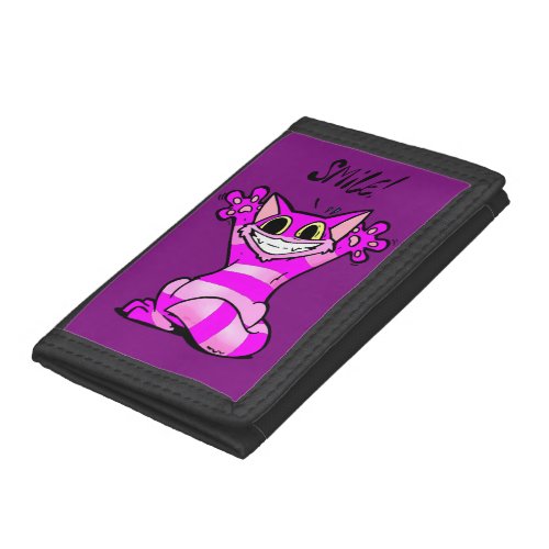 Funny Cheshire cartoon cat smile Nylon wallet