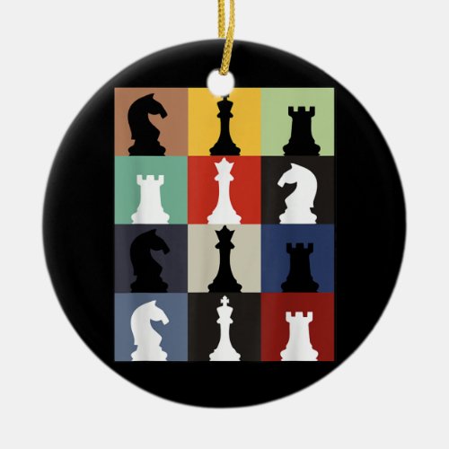 Funny Chess Board Tee Game Humor set Gift Player Ceramic Ornament