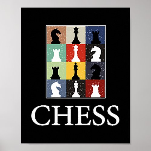 Funny Chess Board Tee Game Humor set Player Chess Poster