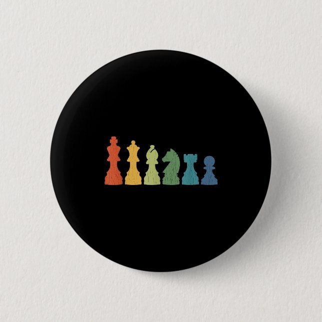 Funny Chess Eces Board Game Lover Player Themed Ch Button (Front)