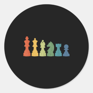 Funny Chess Eces Board Game Lover Player Themed Ch Classic Round Sticker