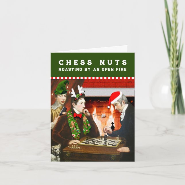 Funny Chess Game Christmas Holiday Card (Front)