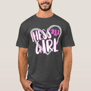 Funny Chess Girl Heart Chess Player T-Shirt