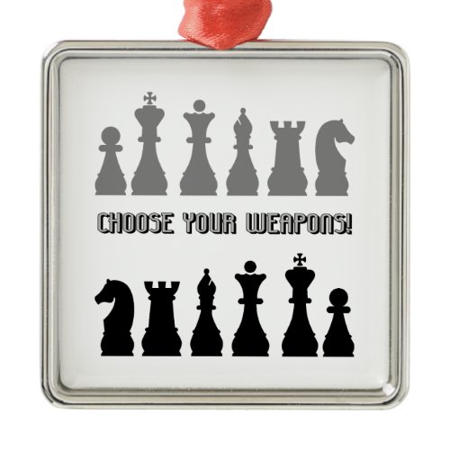 funny chess metal ornament