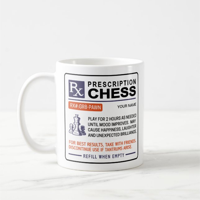 Funny Chess Mug Prescription Design (Left)