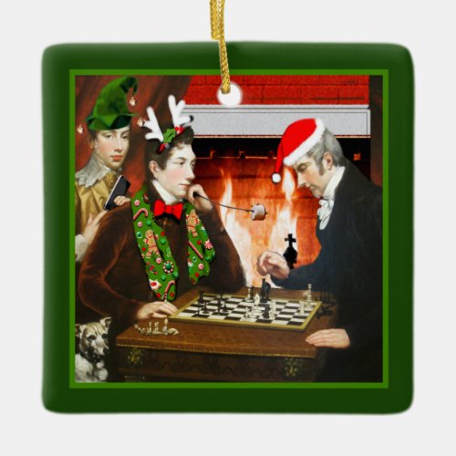 Funny Chess Player Ceramic Ornament