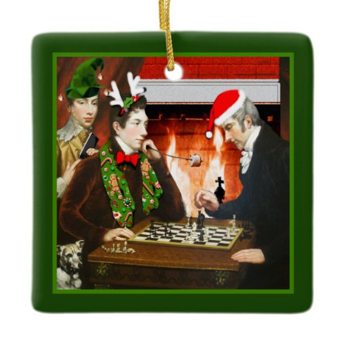 Funny Chess Player Ceramic Ornament