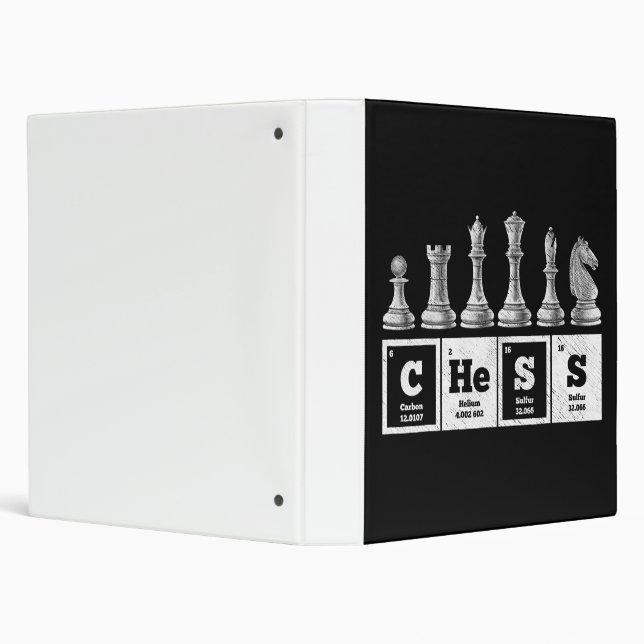funny chess player geek periodic system chemistry 3 ring binder (Background)