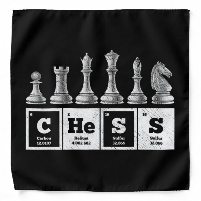 funny chess player geek periodic system chemistry bandana (Front)