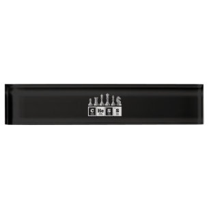 funny chess player geek periodic system chemistry desk name plate