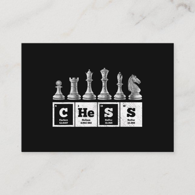 funny chess player geek periodic system chemistry enclosure card (Front)