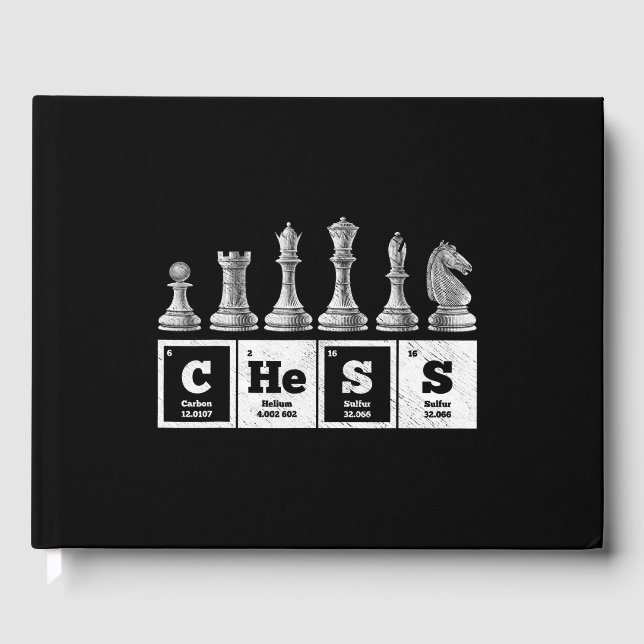 funny chess player geek periodic system chemistry guest book (Front)