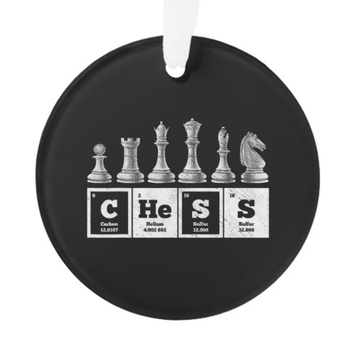 funny chess player geek periodic system chemistry ornament