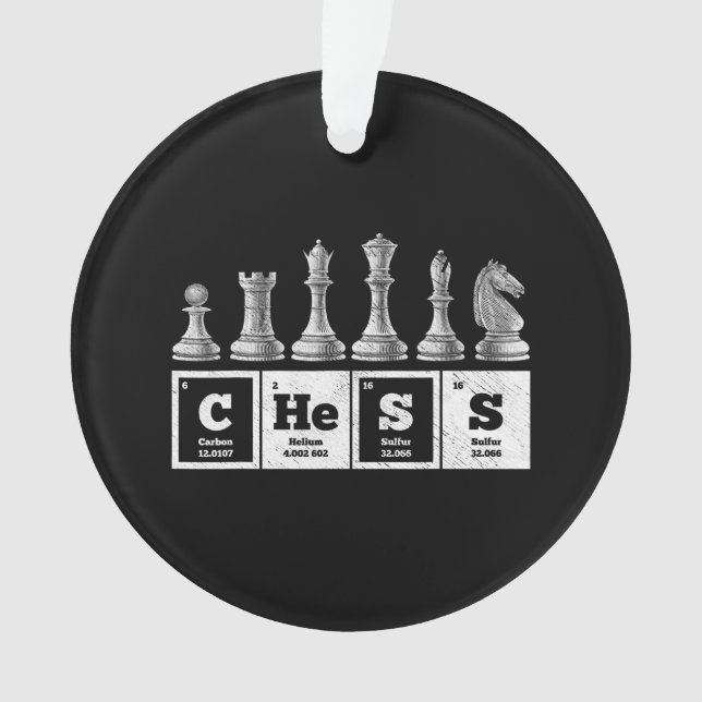 funny chess player geek periodic system chemistry ornament (Front)