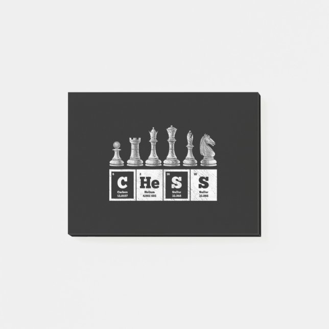 funny chess player geek periodic system chemistry post-it notes (Front)