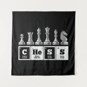 funny chess player geek periodic system chemistry tapestry