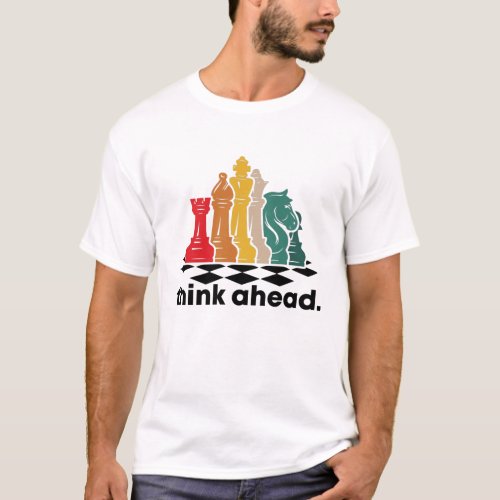 Funny Chess Player Grand Master Retro Think Ahead T_Shirt