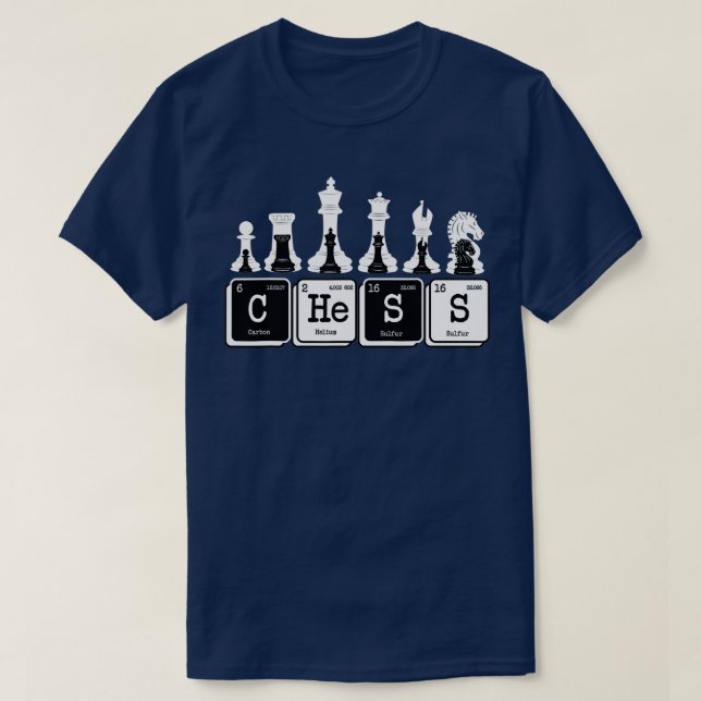 Funny Chess Set Pieces Periodic Table Board Game P T-Shirt (Design Front)