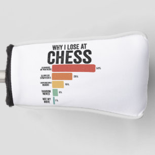 Funny Chess Sport Why I Lose At Chess Game Retro Golf Head Cover