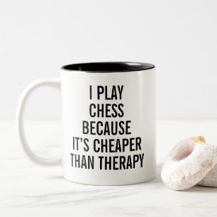 Funny Chess Therapy Two-Tone Coffee Mug