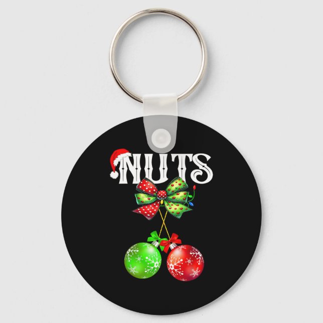 Funny Chest Nuts Chestnuts Matching Family Christm Keychain (Front)