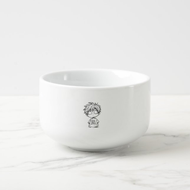 Funny Chibi Anime Boy Soup Mug (Front)