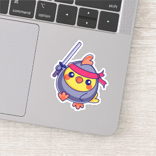 Funny Chibi Ninja Chick Sticker