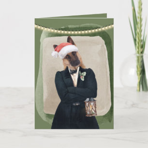 Funny Chic German Shepherd Holiday Greeting Card