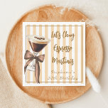 Funny Chic Let's Chug Espresso Martinis Birthday Napkins<br><div class="desc">Funny Elegant and Chic Let's Chug Espresso Martinis Birthday Napkins - Add a fun addition to your espresso martini themed birthday decor with these personalized custom Any Age Birthday Napkins with a cute espresso martini wrapped with a coquette brown bow and a stylish, preppy stripped background. Perfect for "A Tini...</div>
