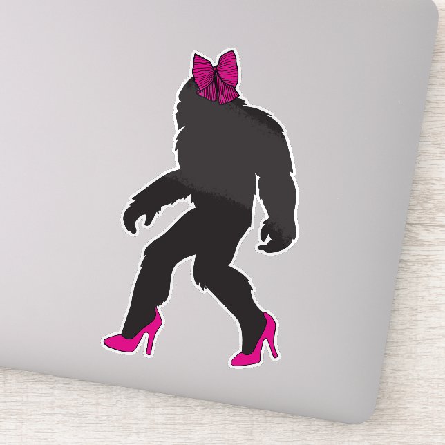 Funny Chic Sassy Sasquatch Sticker (Detail)